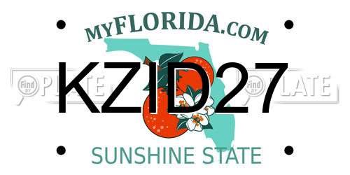 KZID27 Florida License Plate