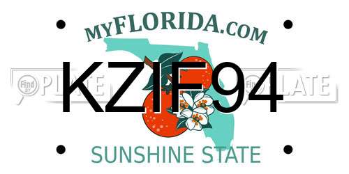 KZIF94 Florida License Plate