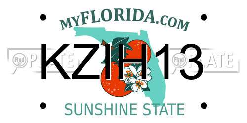 KZIH13 Florida License Plate