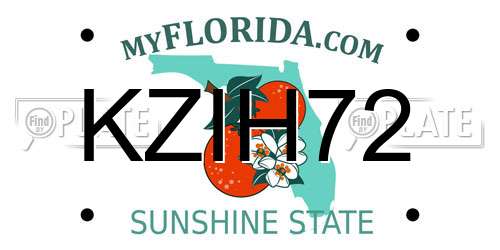 KZIH72 Florida License Plate