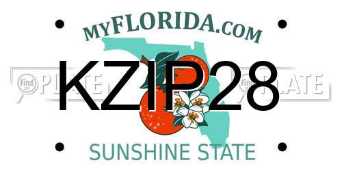 KZIP28 Florida License Plate