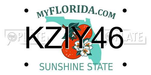KZIY46 Florida License Plate