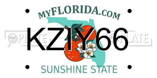 KZIY66 Florida License Plate
