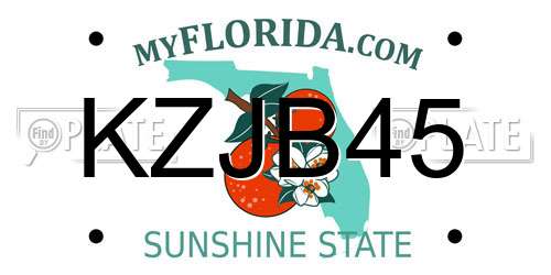 KZJB45 Florida License Plate