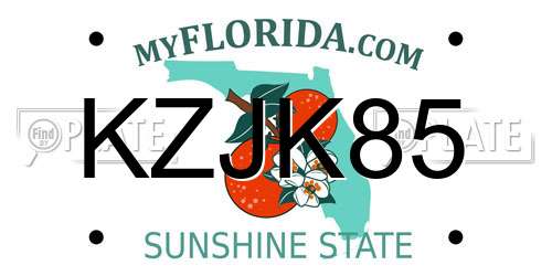 KZJK85 Florida License Plate