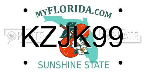 KZJK99 Florida License Plate