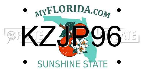 KZJP96 Florida License Plate