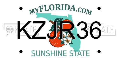 KZJR36 Florida License Plate