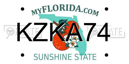 KZKA74 Florida License Plate