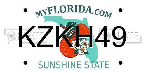 KZKH49 Florida License Plate