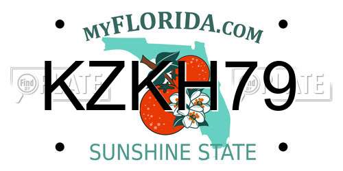 KZKH79 Florida License Plate