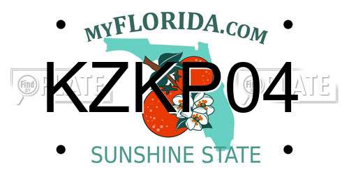 KZKP04 Florida License Plate