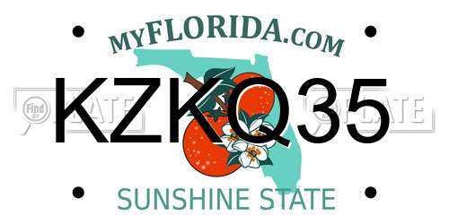 KZKQ35 Florida License Plate