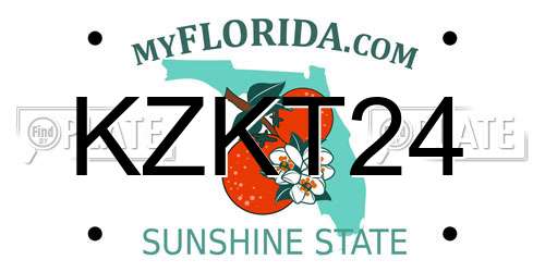 KZKT24 Florida License Plate
