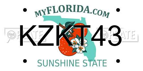 KZKT43 Florida License Plate