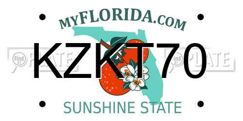 KZKT70 Florida License Plate