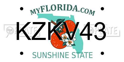 KZKV43 Florida License Plate