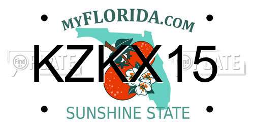 KZKX15 Florida License Plate