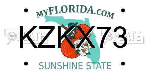 KZKX73 Florida License Plate