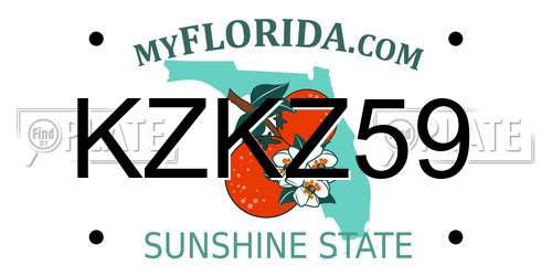 KZKZ59 Florida License Plate