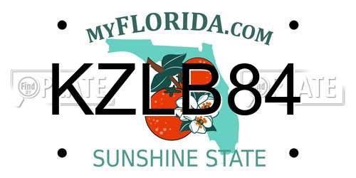 KZLB84 Florida License Plate