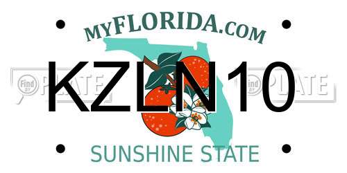 KZLN10 Florida License Plate