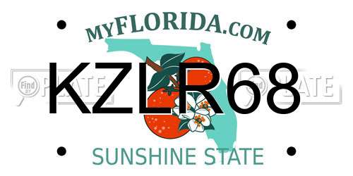 KZLR68 Florida License Plate