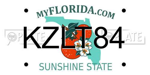 KZLT84 Florida License Plate