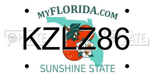 KZLZ86 Florida License Plate