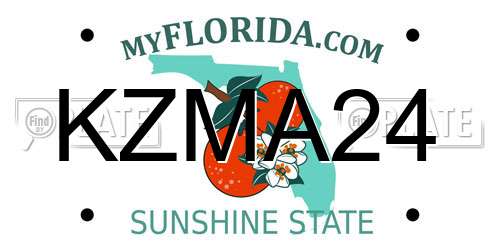 KZMA24 Florida License Plate