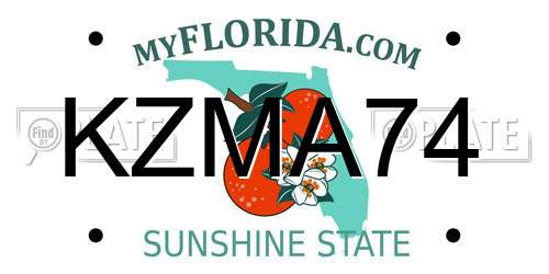 KZMA74 Florida License Plate