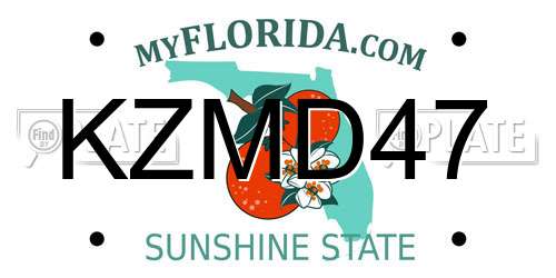 KZMD47 Florida License Plate