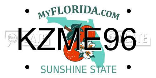KZME96 Florida License Plate