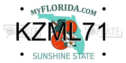 KZML71 Florida License Plate