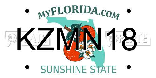 KZMN18 Florida License Plate