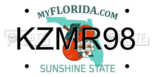 KZMR98 Florida License Plate