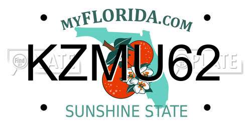 KZMU62 Florida License Plate
