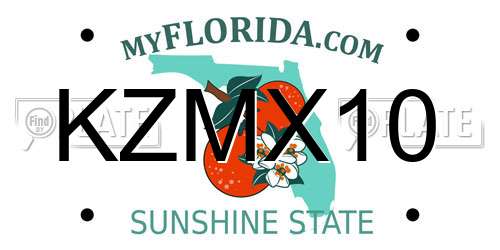 KZMX10 Florida License Plate