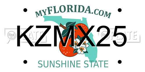 KZMX25 Florida License Plate