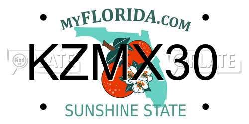 KZMX30 Florida License Plate