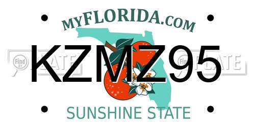 KZMZ95 Florida License Plate