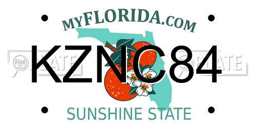 KZNC84 Florida License Plate