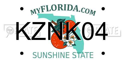 KZNK04 Florida License Plate