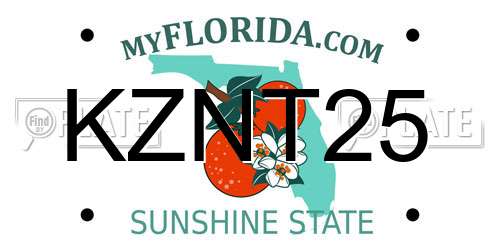 KZNT25 Florida License Plate