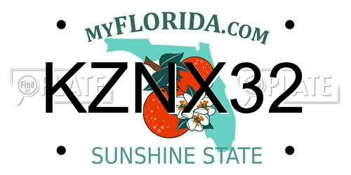 KZNX32 Florida License Plate