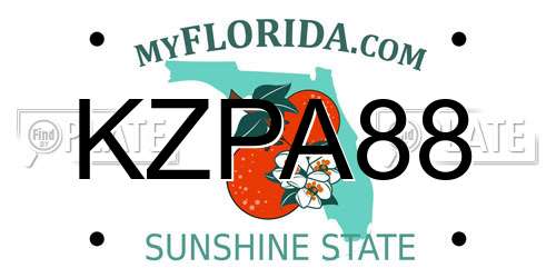 KZPA88 Florida License Plate