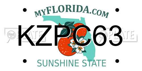 KZPC63 Florida License Plate