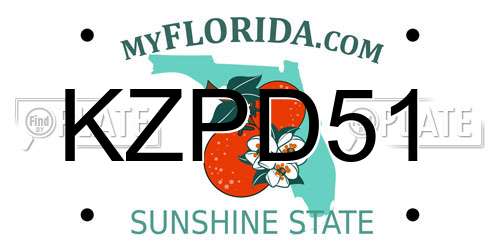 KZPD51 Florida License Plate