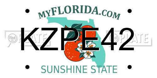 KZPE42 Florida License Plate