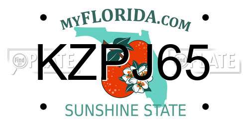 KZPJ65 Florida License Plate